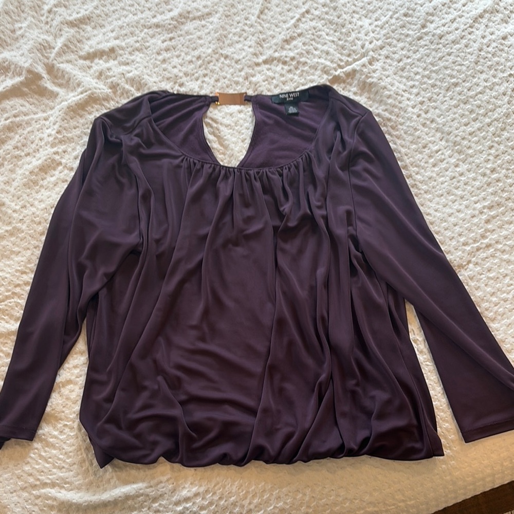 Nine West Deep Purple Blouse